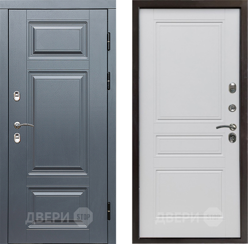 Входная металлическая Дверь Престиж TERMO с терморазрывом Премиум Грэй Классика Белый матовый в Егорьевске