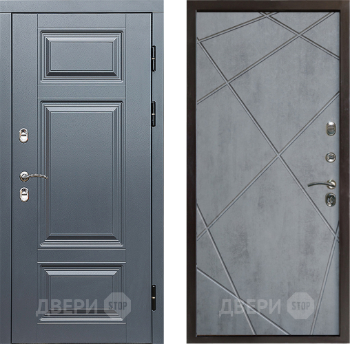 Входная металлическая Дверь Престиж TERMO с терморазрывом Премиум Грэй Лучи Бетон темный в Егорьевске
