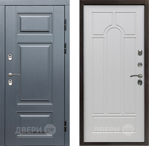 Входная металлическая Дверь Престиж TERMO с терморазрывом Премиум Грэй Арка Лиственница белая в Егорьевске