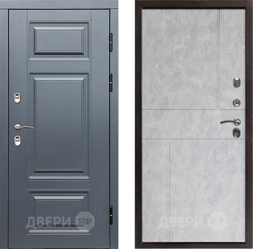 Входная металлическая Дверь Престиж TERMO с терморазрывом Премиум Грэй Горизонт Бетон светлый в Егорьевске