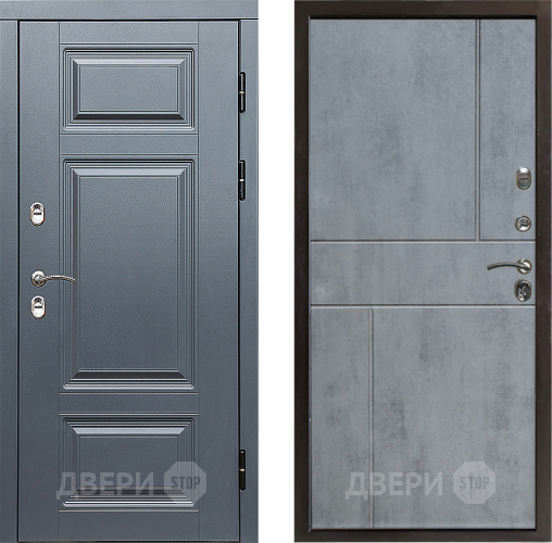 Входная металлическая Дверь Престиж TERMO с терморазрывом Премиум Грэй Горизонт Бетон темный в Егорьевске