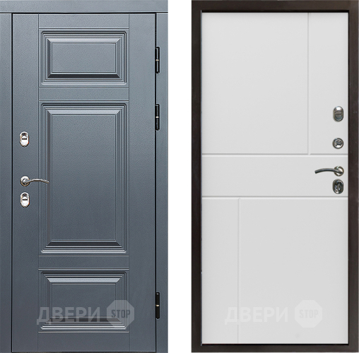 Дверь Престиж TERMO с терморазрывом Премиум Грэй Горизонт Бетон белый в Егорьевске