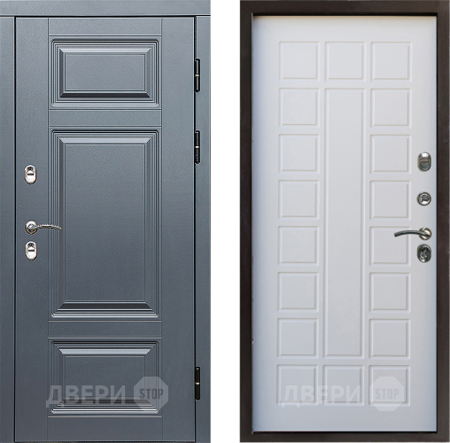 Входная металлическая Дверь Престиж TERMO с терморазрывом Премиум Грэй Престиж Белое дерево в Егорьевске