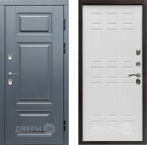 Дверь Престиж TERMO с терморазрывом Премиум Грэй Спарта Белое дерево в Егорьевске