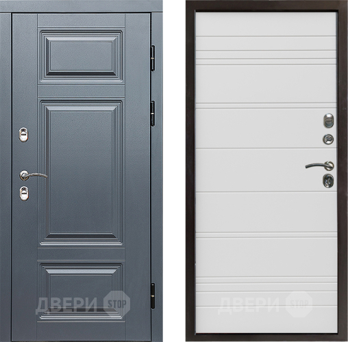 Входная металлическая Дверь Престиж TERMO с терморазрывом Премиум Грэй Line Белый в Егорьевске