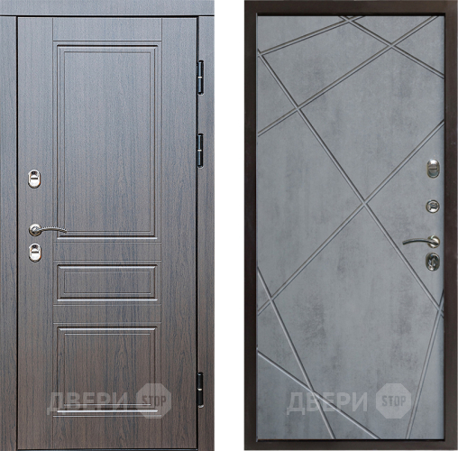 Входная металлическая Дверь Престиж TERMO с терморазрывом Классика Лучи Бетон темный в Егорьевске