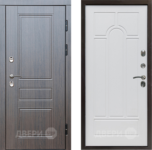 Входная металлическая Дверь Престиж TERMO с терморазрывом Классика Арка Белое дерево в Егорьевске