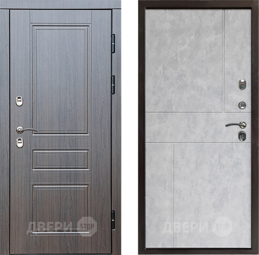 Входная металлическая Дверь Престиж TERMO с терморазрывом Классика Горизонт Бетон светлый в Егорьевске