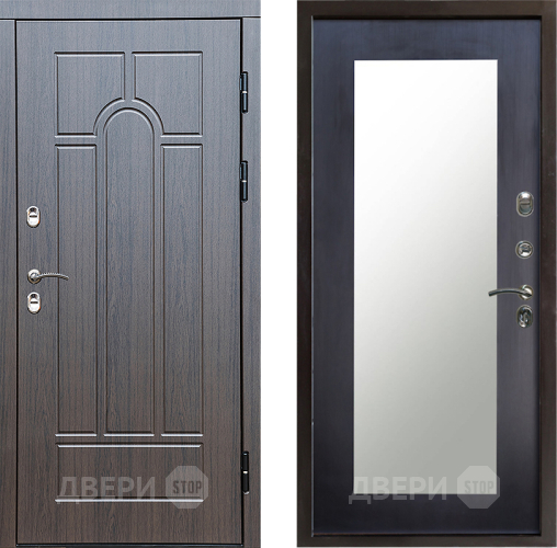 Входная металлическая Дверь Престиж TERMO с терморазрывом Арка Зеркало пастораль Венге в Егорьевске