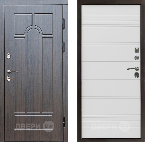 Входная металлическая Дверь Престиж TERMO с терморазрывом Арка Line Белый в Егорьевске