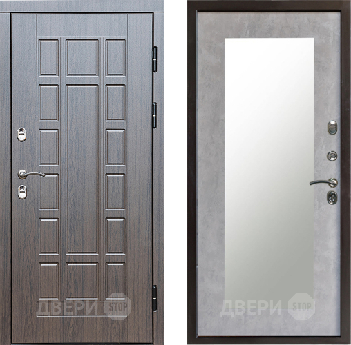 Входная металлическая Дверь Престиж TERMO с терморазрывом Престиж Зеркало пастораль Бетон светлый в Егорьевске