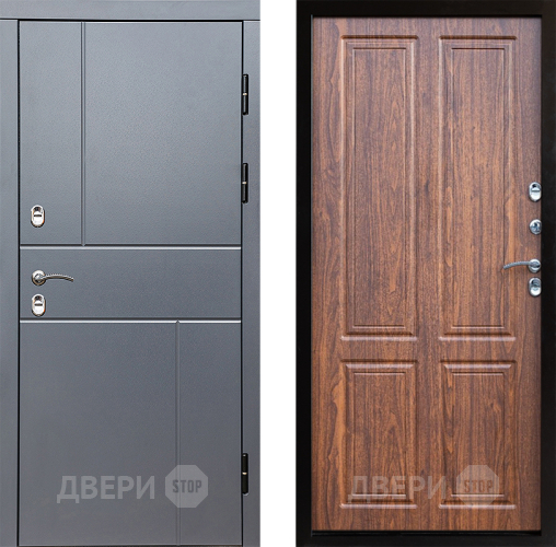 Входная металлическая Дверь Престиж TERMO с терморазрывом Горизонт Грэй Премиум Орех светлый в Егорьевске
