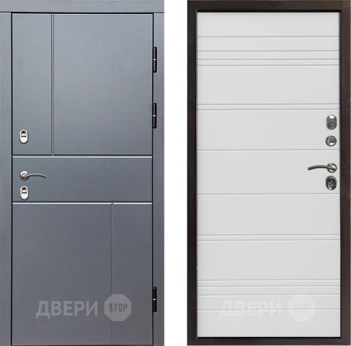 Входная металлическая Дверь Престиж TERMO с терморазрывом Горизонт Грэй Line Белый в Егорьевске