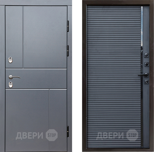 Входная металлическая Дверь Престиж TERMO с терморазрывом Горизонт Грэй Porte Черный кварц в Егорьевске