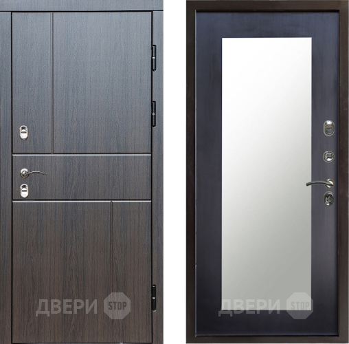 Входная металлическая Дверь Престиж TERMO с терморазрывом Горизонт Венге Зеркало пастораль Венге в Егорьевске