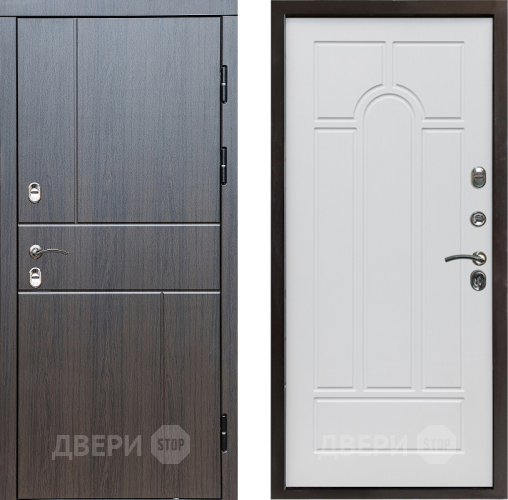 Входная металлическая Дверь Престиж TERMO с терморазрывом Горизонт Венге Арка Белое дерево в Егорьевске