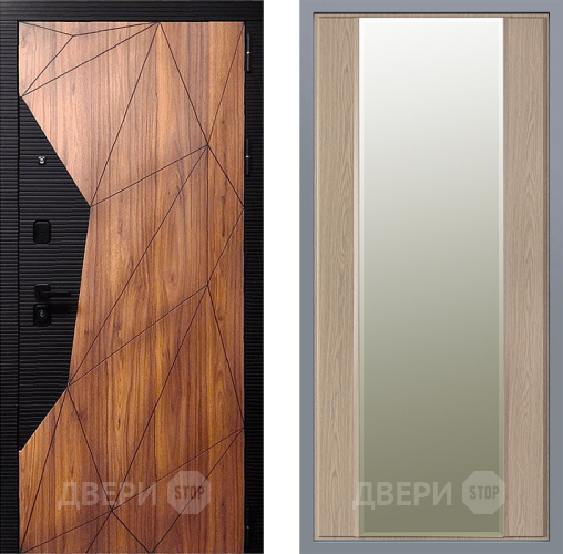 Дверь Заводские двери Морра Зеркало Макси Беленый дуб в Егорьевске