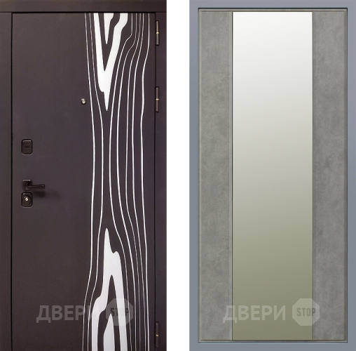 Дверь Заводские двери Леванте Зеркало Макси Бетон темный в Егорьевске