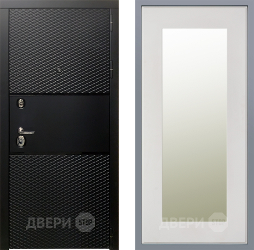 Дверь Заводские двери Тефлон Зеркало Модерн Белый софт в Егорьевске