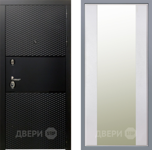 Дверь Заводские двери Тефлон Зеркало Макси Белый шелк в Егорьевске