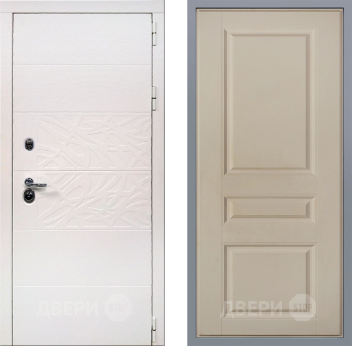 Дверь Заводские двери Дэко Вайт Стокгольм Шампань в Егорьевске