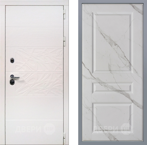 Дверь Заводские двери Дэко Вайт Стокгольм Мрамор белый в Егорьевске