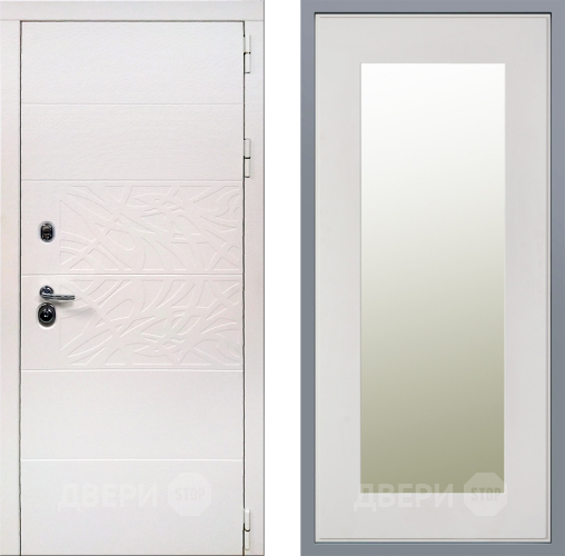 Дверь Заводские двери Дэко Вайт Зеркало Модерн Белый софт в Егорьевске
