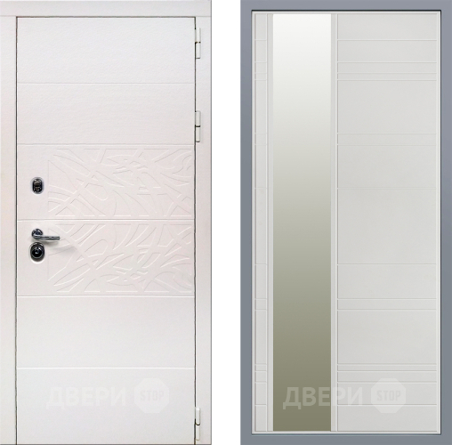 Дверь Заводские двери Дэко Вайт Зеркало Лира Белый софт в Егорьевске