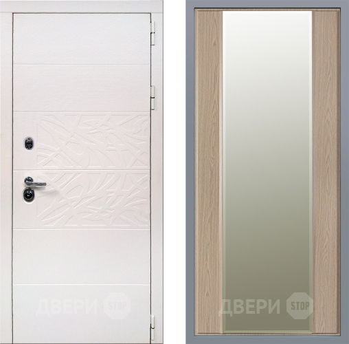 Дверь Заводские двери Дэко Вайт Зеркало Макси Беленый дуб в Егорьевске