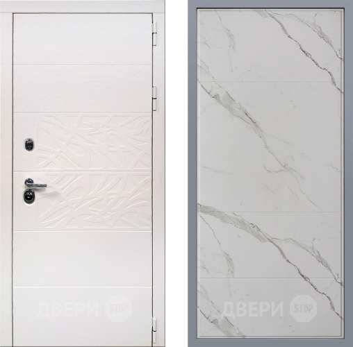 Дверь Заводские двери Дэко Вайт Тривия Мрамор белый в Егорьевске