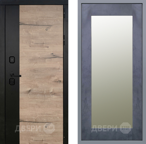 Дверь Заводские двери Ларте Зеркало Модерн Бетон темный в Егорьевске