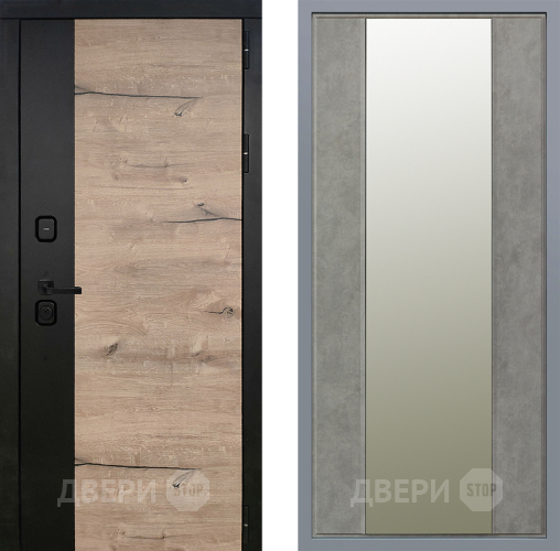 Дверь Заводские двери Ларте Зеркало Макси Бетон темный в Егорьевске