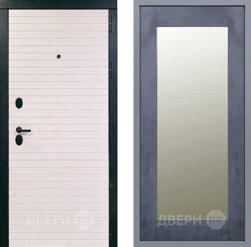 Дверь Заводские двери Сохо Зеркало Модерн Бетон темный в Егорьевске