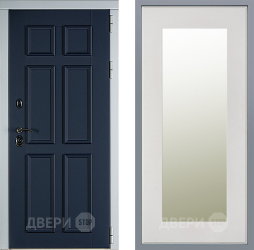 Дверь Заводские двери Стокгольм Зеркало Модерн Белый софт в Егорьевске