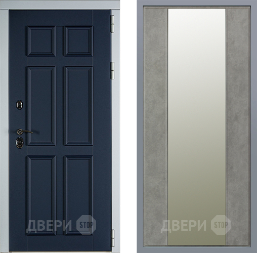 Дверь Заводские двери Стокгольм Зеркало Макси Бетон темный в Егорьевске