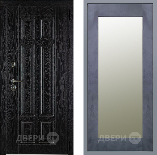 Дверь Заводские двери Мюнхен Зеркало Модерн Бетон темный в Егорьевске