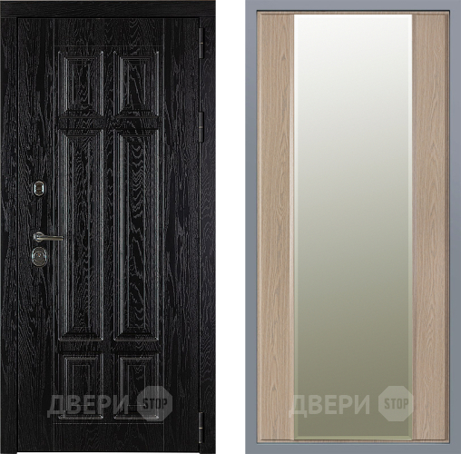 Дверь Заводские двери Мюнхен Зеркало Макси Беленый дуб в Егорьевске