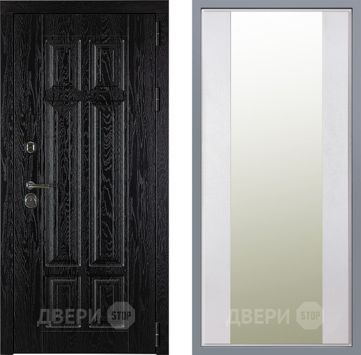 Дверь Заводские двери Мюнхен Зеркало Макси Белый шелк в Егорьевске