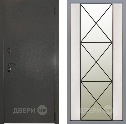 Дверь Заводские двери Эталон 3к антик серебро Зеркало Перфекто Структурное дерево в Егорьевске