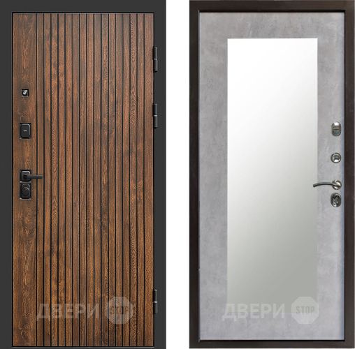 Входная металлическая Дверь Престиж Tvist Зеркло Пастораль Бетон светлый в Егорьевске