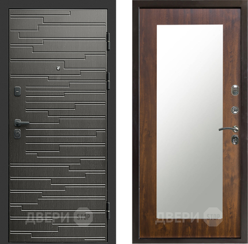 Входная металлическая Дверь Престиж Rivera Зеркло Пастораль Дуб в Егорьевске
