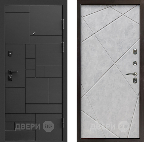 Входная металлическая Дверь Престиж Kvadro Лучи Бетон светлый в Егорьевске