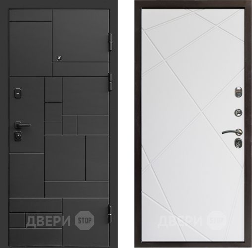 Входная металлическая Дверь Престиж Kvadro Лучи Бетон белый в Егорьевске