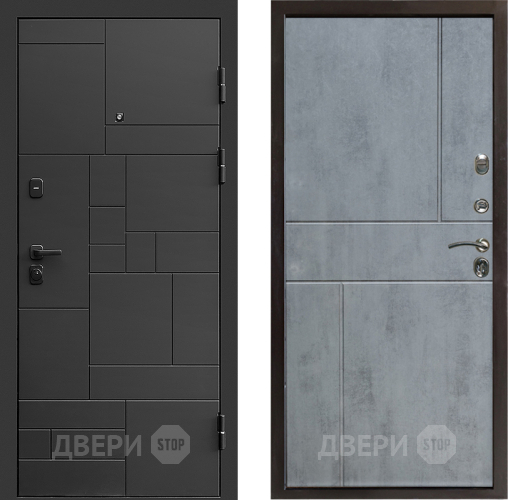 Входная металлическая Дверь Престиж Kvadro Горизонт Бетон темный в Егорьевске