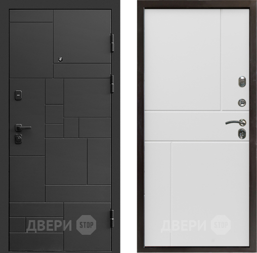 Входная металлическая Дверь Престиж Kvadro Горизонт Бетон белый в Егорьевске