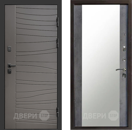 Входная металлическая Дверь Престиж Siciliya Зеркало Бетон темный в Егорьевске