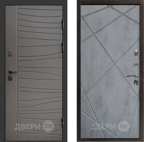 Входная металлическая Дверь Престиж Siciliya Лучи Бетон темный в Егорьевске