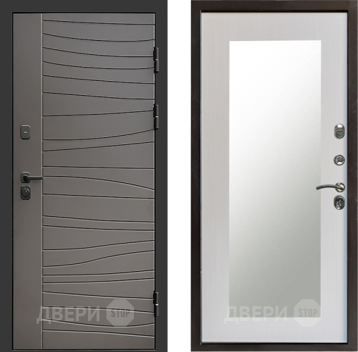 Входная металлическая Дверь Престиж Siciliya Зеркло Пастораль Лиственница белая в Егорьевске