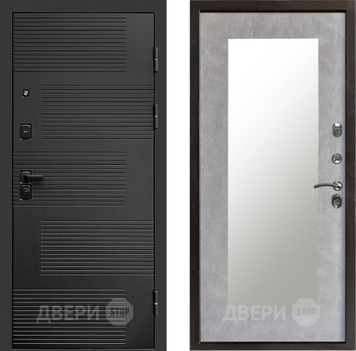 Входная металлическая Дверь Престиж Favorit Зеркло Пастораль Бетон светлый в Егорьевске