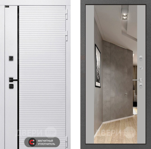 Входная металлическая Дверь Лабиринт (LABIRINT) Royal Зеркало Максимум Грей софт в Егорьевске